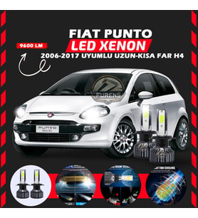 Fiat Punto 2006-2017 Uzun - Kısa Far Uyumlu Şimşek Etkili Led Xenon Pro Series H4