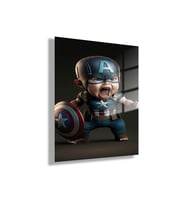 Temperli Gerçek Cam Tablo Baby Captain America