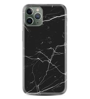 Apple Iphone 11 Pro Max Kılıf Desenli Silikon Güzel Kılıf Siyah Mermer 1299