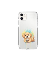 iPhone 11 ile Uyumlu Splash Köpek Tasarımlı Şeffaf Silikon Kılıf