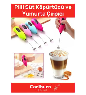 Premium Çelik Uçlu Pilli Kahve Sos Krema Mama Süt Köpürtücü Yumurta Çırpıcı Mini Mikser