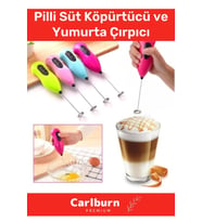 Premium Çelik Uçlu Pilli Kahve Sos Krema Mama Süt Köpürtücü Yumurta Çırpıcı Mini Mikser