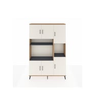 Arges Dolap 9 Raflı 6 Kapaklı 132x30x195 Çam-Aytaşı/Antrasit