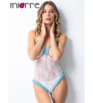  Jartiyerli Dantel Fantezi Babydoll (Beyaz)