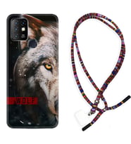 INFINIX Hot 8 9 10 11S Hot 10 Play 10T Kılıf Boyun Asklı Rasta Silikon Wolf Eyes 1758
