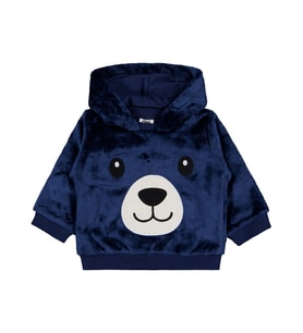 Civil Baby Ayıcık Nakış ve Kulaklı  6-18 Ay Sweatshirt - Lacivert
