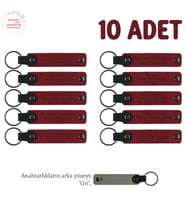 Çevre Temizliği Etkinliği Katılımcılarına, 10'lu Set, İsim Yazılı Hediye Anahtarlık, Kırmızı & Gri