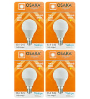 (4 Adet) Osaka 7W (50W) Sarı Işık E14 Duylu (İnce Duy) Led Mini Ampul