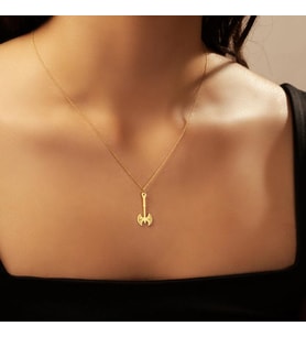 Kişiye Özel 925 Ayar Gümüş Tasarım Viking Balta Kolye (Gold)