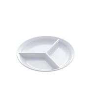 Melbone Melamin 3 Bölmeli Yuvarlak Meze Servis Tabak 23 cm