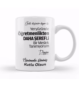 Öğretmenler Günü Öğretmene Hediye 09 Kupa Bardak Porselen
