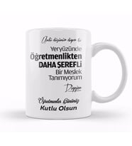 Öğretmenler Günü Öğretmene Hediye 09 Kupa Bardak Porselen
