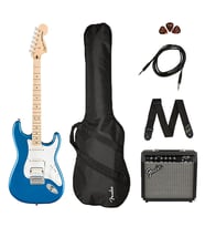 Squier 0372820602 Affinity Stratocaster HSS Elektro Gitar Seti (Lake Placid Blue) Frontman 15G Amfi Dahil Mavi Strat HSS Seti