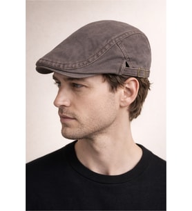Daily Form Washed Flat Cap – Kahve Ayarlanabilir Tokalı Denim Kasket (Kahverengi)