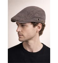 Daily Form Washed Flat Cap – Kahve Ayarlanabilir Tokalı Denim Kasket (Kahverengi)