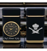 İsme Özel Aşçı Chef Logolu Saatli Çakmak Rüzgarda Sönmeyen Turbo Jet Özellikli - Kutulu Ve Hediye Paketinde