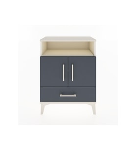 Arges Komodin 3 Raflı Tek Çekmeceli 2 Kapaklı 60x30x80 Aytaşı-Antrasit