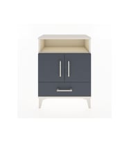 Arges Komodin 3 Raflı Tek Çekmeceli 2 Kapaklı 60x30x80 Aytaşı-Antrasit