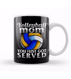 Funny You Just Got Served Volleyball Mom Serve Pun Kupa Bardak Porselen