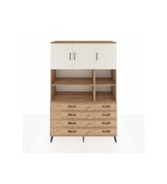 Hyperion Dolap 8 Raflı 8 Çekmeceli 3 Kapaklı 132x44x195 Çam-Aytaşı/Çam