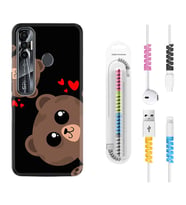 Tecno Spark 6 6 Go 8C 8 Pro 7 7 Pro Kılıf Kablo Koruma Spiral Silikon Love Animals 1780