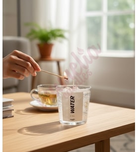 Mumelia Candles Su Temalı - Doğal Soya Cam Bardak Tasarım Mum