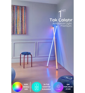 Şerit LED Rgb Led Strip Tube Light Abajur Uzaktan Kumandalı Işık Lamba Ampül aydınlatma Renkli ATUBE7
