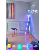 Şerit LED Rgb Led Strip Tube Light Abajur Uzaktan Kumandalı Işık Lamba Ampül aydınlatma Renkli ATUBE7