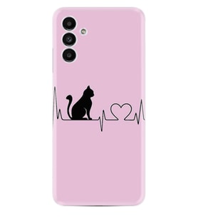 Samsung A23 A31 A32 A50 A51 A52 A53 A70 Kılıf Desenli Silikon Pink Cat Heart 1303