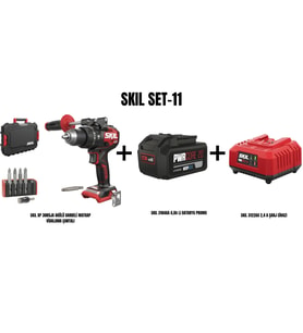 SKIL Set-11 (SKIL XP  AKÜLÜ DARBELİ MATKAP VİDALAMA ÇANTALI+4,Ah Li BATARYA PROMO+2,4 A ŞARJ CİHAZI)