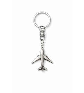 Uçak Figürlü Metal Anahtarlık – Gümüş Renk Minimal Tasarım