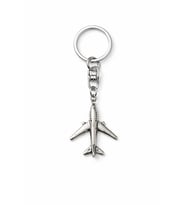 Uçak Figürlü Metal Anahtarlık – Gümüş Renk Minimal Tasarım