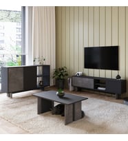 İnarch Dizayn Ravello Oturma Odası SET – Modern Konsol, TV Sehpası ve Orta Sehpa Üçlü Takım (Gordion)