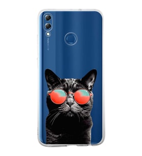 PrintiFy Huawei Honor 8X ile Uyumlu 1mm Slim Fit Kedi 3 050d Baskılı Şeffaf  Kılıf