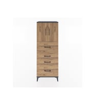 Hyperion Dolap 2 Raflı 4 Çekmeceli 2 Kapaklı 60x44x163 Antrasit-Çam