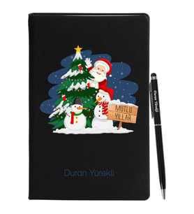 Yılbaşı İçin Kişiye Özel Tasarım Defter Kalem Seti