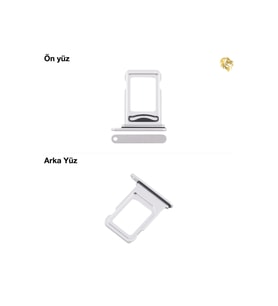 İphone 17 Pro Çiftli Sim yuvası (Gümüş), sim tepsisi, sim aparat, sim yeri, sim tray çift, ikili, çiftli, dual, sim çekmecesi 17 Pro Uyumlu