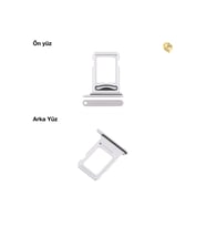 İphone 17 Pro Çiftli Sim yuvası (Gümüş), sim tepsisi, sim aparat, sim yeri, sim tray çift, ikili, çiftli, dual, sim çekmecesi 17 Pro Uyumlu