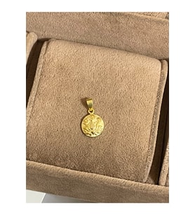 925 Ayar Gümüş Gold Renk Mitolojik Çiçek Desen Kolye Ucu