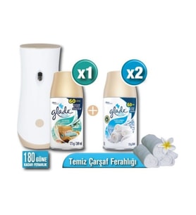 Glade Temiz Çarşaf Ferahlığı Otomatik Sprey Set - 180 Gün Etkili