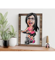 BK Gift Kişiye Özel Kadın Fitness Sporcusu Karikatürlü 3D Ahşap Tablo, Sevgiliye Hediye, Arkadaşa Hediye, Yıl Dönümü Hediyesi, Doğum Günü Hediyesi-1