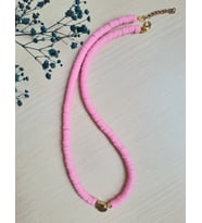Kadın Fimo Boncuk Kolye (Pembe)
