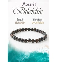 Azurit Doğaltaş Bileklik, Azurit Doğal Taş Nazar Bileklik B1042 (6mm-18cm)