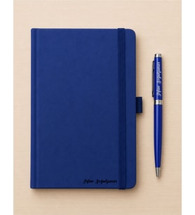 Kişiye Özel Lastikli Defter & Kalem (Lacivert)