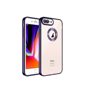Apple iPhone 7 Plus Uyumlu Kılıf Kamera Korumalı Logo Gösteren Zore Omega Kapak (Koyu Mor)