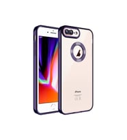 Apple iPhone 7 Plus Uyumlu Kılıf Kamera Korumalı Logo Gösteren Zore Omega Kapak (Koyu Mor)