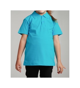 Kız Çocuk Polo Yaka Kısa Kol Okul T-shirt