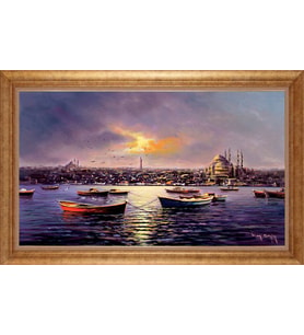 ALTIN ÇERÇEVELİ PASPARTULU TABLO CR925
