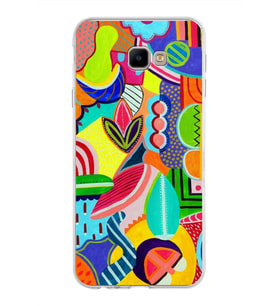 PrintiFy Samsung Galaxy J4 Core ile Uyumlu 1mm Slim Fit Retro Colors 6 Baskılı Şeffaf  Kılıf
