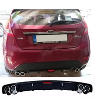 Ford Fiesta Mk7 Siyah Difüzör 4 Krom Egzoz Görünümlü Difizör Arka Ek Body Kit